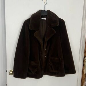 Zara Brown Teddy Jacket